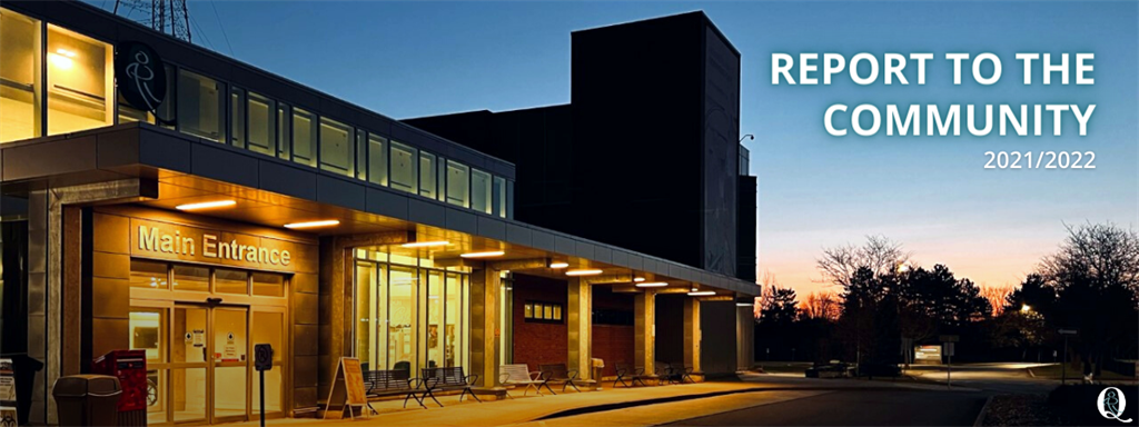 QCH's main entrance during a sunrise